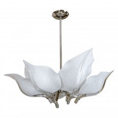 Polished nickel leaf form ceiling fixture